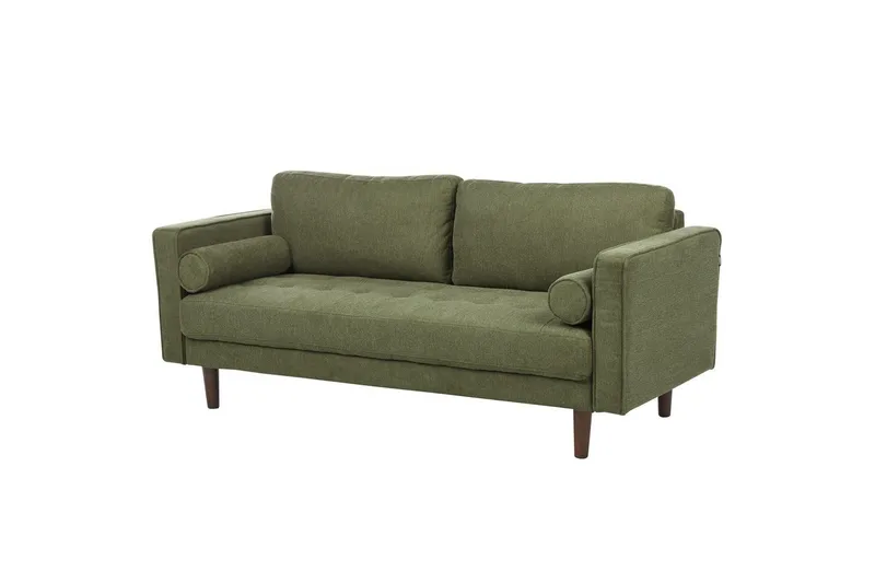 6-sits Soffgrupp Beliani Nurmo Beige/mörkt trä Green||Dark colored wood - Møbler - Sofaer - Sofagrupper