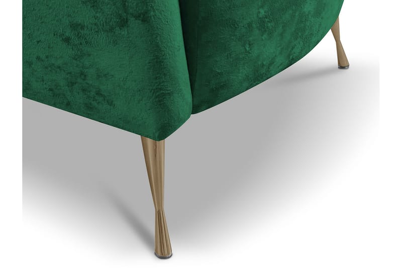 Adrial 3-Pers. Sofagruppe - Velour/Grøn/Sort Krom - Møbler - Sofaer - Sofagrupper