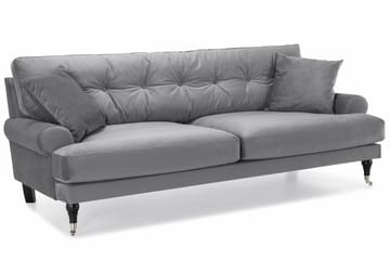 Andrew 3-personers Fløjlssofa - Lysegrå - Møbler - Sofaer - Sofagrupper - Howard sofagruppe