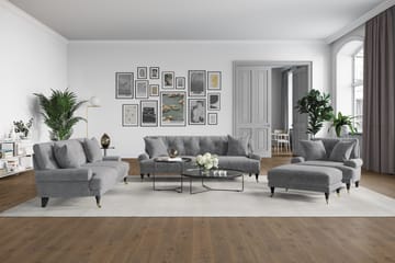 Andrew 3-personers Fløjlssofa - Lysegrå - Møbler - Sofaer - Sofagrupper - Howard sofagruppe