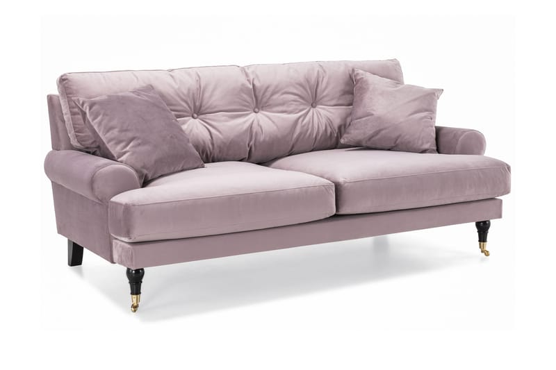 Andrew 5-personers Howard Sofasæt med Hjul og Knapdetaljer i Stof - Rosa - Møbler - Sofaer - Sofagrupper - Howard sofagruppe