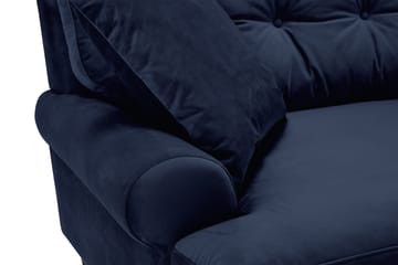 Andrew Howard Sofasæt 102 cm med Fodskammel og Hjul i Fløjl - Blå - Møbler - Sofaer - Sofagrupper - Howard sofagruppe