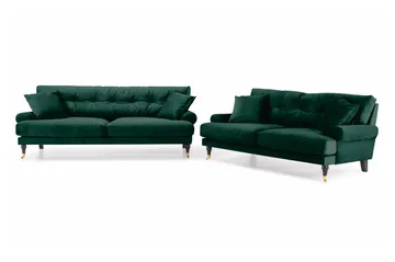 Andrew Howard Sofasæt 3+2-personers med Knapper i Fløjl - Grøn - Møbler - Sofaer - Sofagrupper - Howard sofagruppe