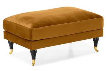 Andrew Sofaarrangement 3-personers + 2-personers Sofa + Lænestol + Fodskammel i Fløjl - Mørkegul - Møbler - Sofaer - Sofagrupper - Howard sofagruppe