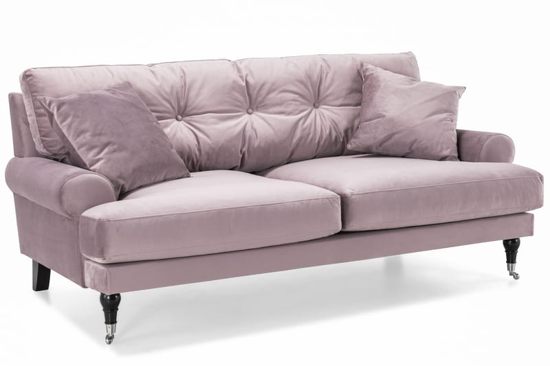 Andrew Sofagruppe 2-personers Sofa + Lænestol + Fodskammel i Fløjl - Lilla - Møbler - Sofaer - Sofagrupper - Howard sofagruppe
