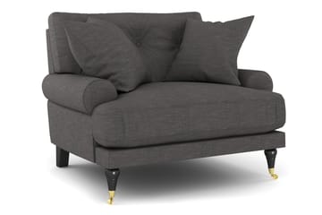 Andrew Sofagruppe 2-personers Sofa + Lænestol + Fodskammel i Stof - Mørkegrå - Møbler - Sofaer - Sofagrupper - Howard sofagruppe