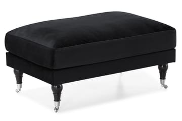 Andrew Sofagruppe 2-personers Sofa + Lænestol + Fodskammel i Fløjl - Sort - Møbler - Sofaer - Sofagrupper - Howard sofagruppe