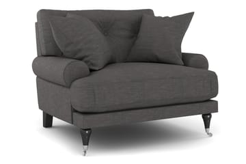 Andrew Sofagruppe 2-personers Sofa + Lænestol + Fodskammel i Stof - Mørkegrå - Møbler - Sofaer - Sofagrupper - Howard sofagruppe
