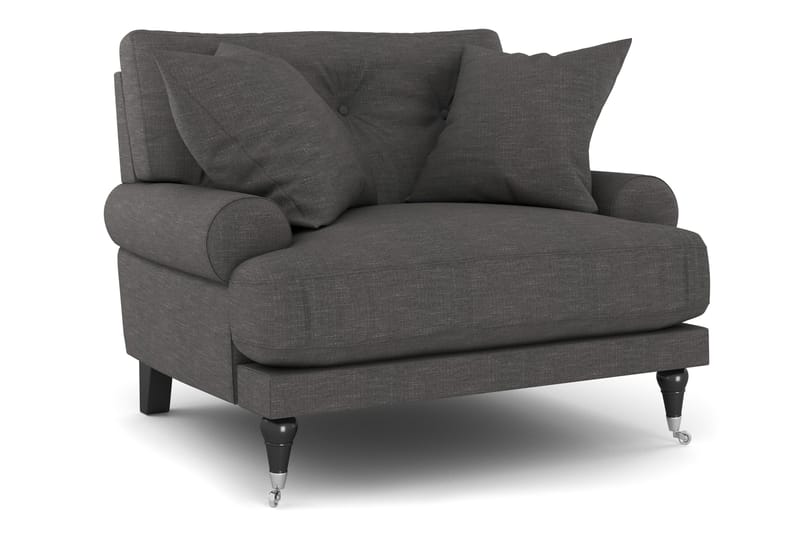 Andrew Sofagruppe 2-personers Sofa + Lænestol + Fodskammel i Stof - Mørkegrå - Møbler - Sofaer - Sofagrupper - Howard sofagruppe