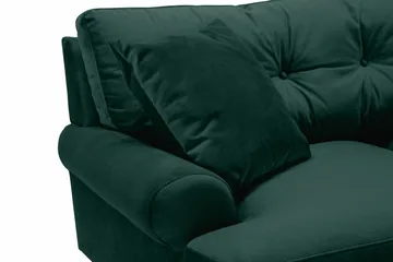 Andrew Sofagruppe 2-personers Sofa + Lænestol + Fodskammel i Fløjl - Grøn - Møbler - Sofaer - Sofagrupper - Howard sofagruppe