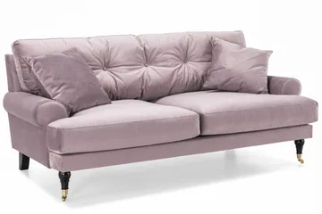 Andrew Sofagruppe 2-personers Sofa + Lænestol + Fodskammel i Fløjl - Lilla - Møbler - Sofaer - Sofagrupper - Howard sofagruppe