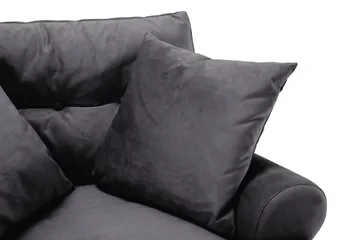 Andrew Sofagruppe 2-personers Sofa + Lænestol + Fodskammel i Fløjl - Mørkegrå - Møbler - Sofaer - Sofagrupper - Howard sofagruppe