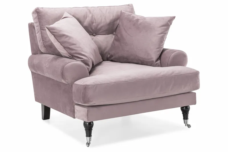 Andrew Sofagruppe 2-personers Sofa + Lænestol + Fodskammel i Fløjl - Lilla - Møbler - Sofaer - Sofagrupper - Howard sofagruppe
