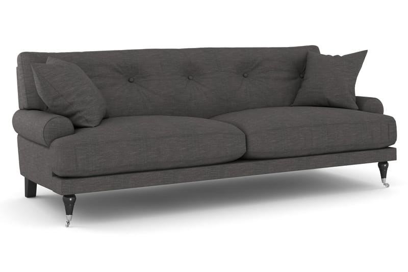 Andrew Sofagruppe 2-personers Sofa + Lænestol + Fodskammel i Stof - Mørkegrå - Møbler - Sofaer - Sofagrupper - Howard sofagruppe