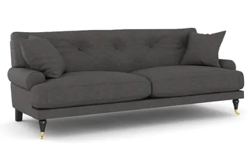 Andrew Sofagruppe 3-personers + 2-personers Sofa + Lænestol + Fodskammel i Fløjl - Mørkegrå - Møbler - Sofaer - Sofagrupper - Howard sofagruppe