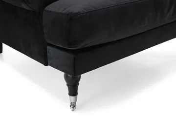 Andrew Sofagruppe 3-personers + 2-personers Sofa + Lænestol + Fodskammel i Fløjl - Sort - Møbler - Sofaer - Sofagrupper - Howard sofagruppe