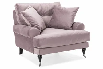Andrew Sofagruppe 3-personers Sofa + Lænestol + Fodskammel i Fløjl - Lilla - Møbler - Sofaer - Sofagrupper - Howard sofagruppe