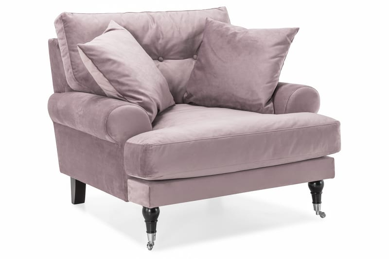 Andrew Sofagruppe 3-personers Sofa + Lænestol + Fodskammel i Fløjl - Lilla - Møbler - Sofaer - Sofagrupper - Howard sofagruppe