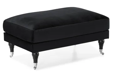 Andrew Sofagruppe 3-personers Sofa + Lænestol + Fodskammel i Fløjl - Sort - Møbler - Sofaer - Sofagrupper - Howard sofagruppe