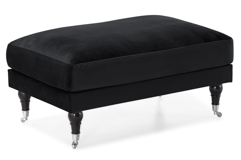 Andrew Sofagruppe 3-personers Sofa + Lænestol + Fodskammel i Fløjl - Sort - Møbler - Sofaer - Sofagrupper - Howard sofagruppe