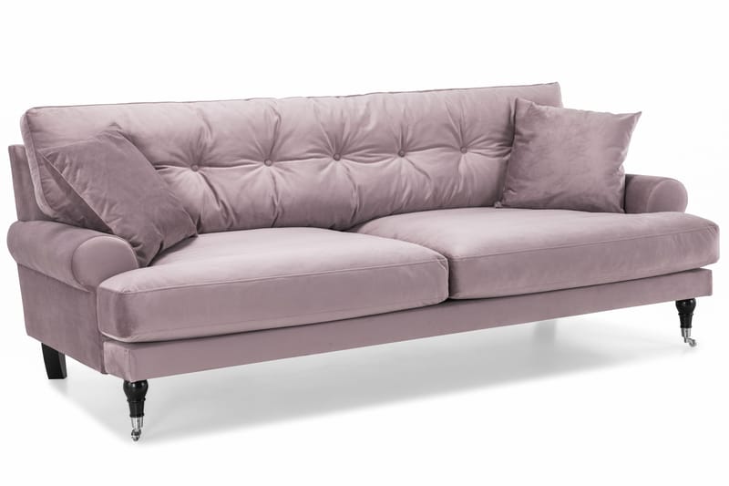 Andrew Sofagruppe 3-personers Sofa + Lænestol + Fodskammel i Fløjl - Lilla - Møbler - Sofaer - Sofagrupper - Howard sofagruppe