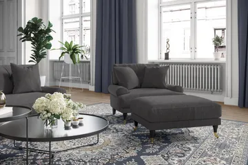 Andrew Sofagruppe 3-personers Sofa + Lænestol + Fodskammel i Stof - Mørkegrå - Møbler - Sofaer - Sofagrupper - Howard sofagruppe