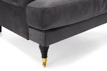 Andrew Sofagruppe 3-personers Sofa + Lænestol + Fodskammel i Fløjl - Mørkegrå - Møbler - Sofaer - Sofagrupper - Howard sofagruppe