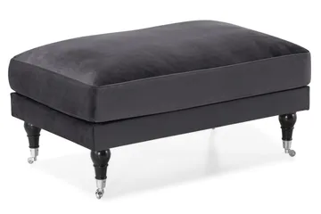 Andrew Sofagruppe 3-personers Sofa + Lænestol + Fodskammel i Fløjl - Mørkegrå - Møbler - Sofaer - Sofagrupper - Howard sofagruppe