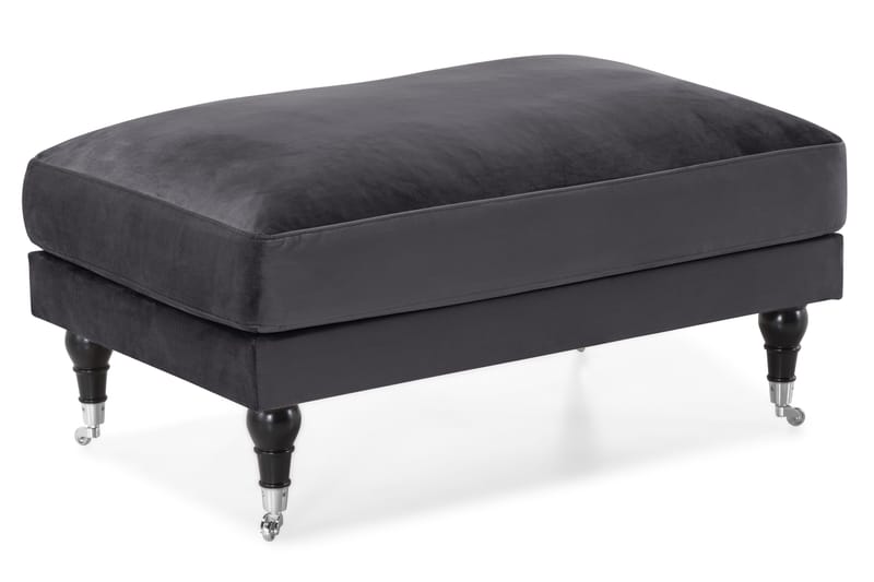 Andrew Sofagruppe 3-personers Sofa + Lænestol + Fodskammel i Fløjl - Mørkegrå - Møbler - Sofaer - Sofagrupper - Howard sofagruppe