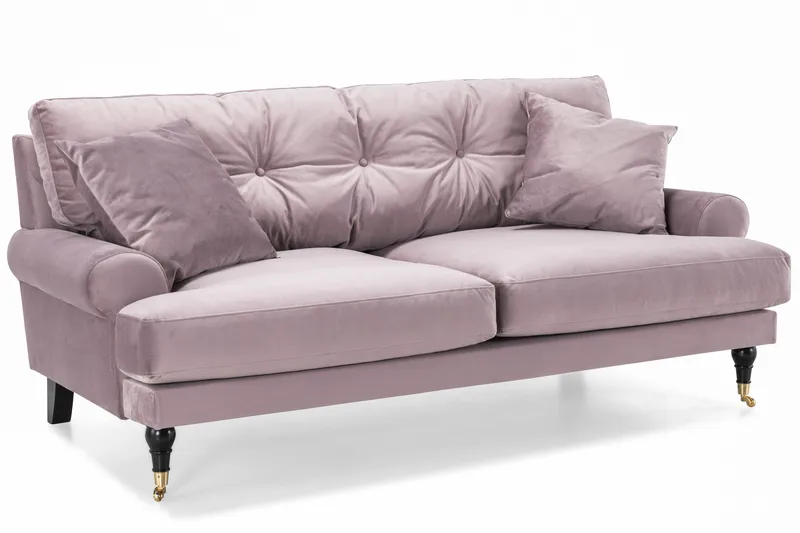 Andrew Sofagruppe 3-personers + 2-personers Sofa + Lænestol + Fodskammel i Fløjl - Lilla - Møbler - Sofaer - Sofagrupper - Howard sofagruppe