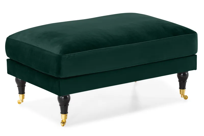 Andrew Sofagruppe 3-personers + 2-personers Sofa + Lænestol + Fodskammel i Fløjl - Grøn - Møbler - Sofaer - Sofagrupper - Howard sofagruppe