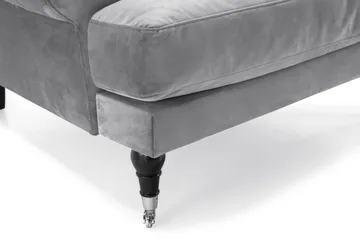Andrew Sofagruppe 3-personers Sofa + Lænestol + Fodskammel i Fløjl - Lysegrå - Møbler - Sofaer - Sofagrupper - Howard sofagruppe
