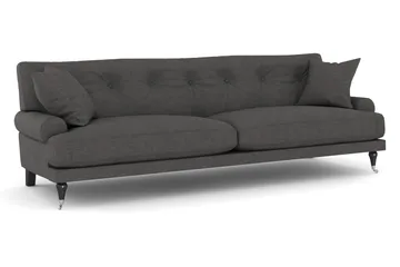 Andrew Sofagruppe 3-personers + 2-personers Sofa + Lænestol + Fodskammel i Stof - Mørkegrå - Møbler - Sofaer - Sofagrupper - Howard sofagruppe