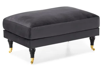 Andrew Sofagruppe 3-personers Sofa + Lænestol + Fodskammel i Fløjl - Mørkegrå - Møbler - Sofaer - Sofagrupper - Howard sofagruppe