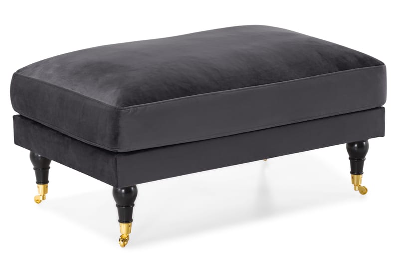 Andrew Sofagruppe 3-personers Sofa + Lænestol + Fodskammel i Fløjl - Mørkegrå - Møbler - Sofaer - Sofagrupper - Howard sofagruppe