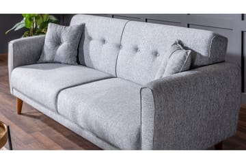 Arianda 3-personers Knapsyet Sofagruppe med Sovefunktion i Stof - Grå - Møbler - Sofaer - Sofagrupper