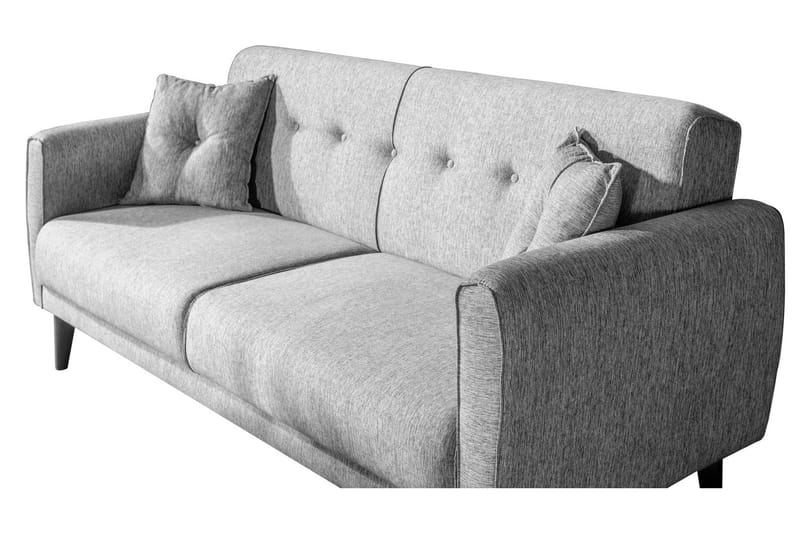 Arianda 3-personers Knapsyet Sofagruppe med Sovefunktion i Stof - Grå - Møbler - Sofaer - Sofagrupper