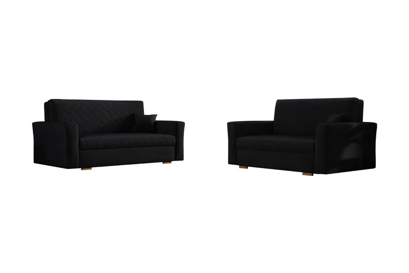 Bensbyn Sofagruppe Ternet mønster, Velour/Sort