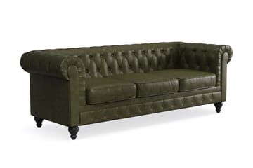 Chesterfield Lyx Sofagruppe 3-pers+2-pers+Lænestol - Grøn - Møbler - Sofaer - Sofagrupper - Sofasæt 3+2+1
