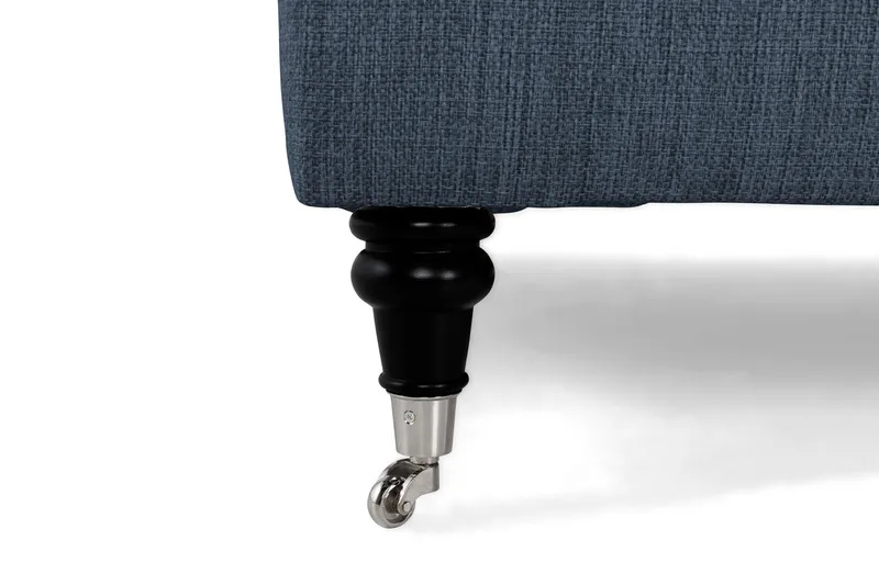 Howard Classic Sofagruppe 2-personers Buet Sofa + Lænestol + Fodskammel i Stof - Blå - Møbler - Sofaer - Sofagrupper - Chesterfield sofagruppe