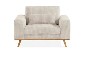 Copenhagen Sofagruppe 3-personers + 2-personers Sofa + Lænestol + Fodskammel i Manchester - Beige - Møbler - Sofaer - Sofagrupper