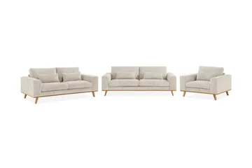 Copenhagen Sofagruppe 3-personers + 2-personers Sofa + Lænestol i Manchester - Beige - Møbler - Sofaer - Sofagrupper