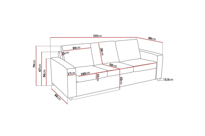 Crazy Sofagruppe 3-personers Sofa + Lænestol i Stof - Antracit - Møbler - Sofaer - Sofagrupper