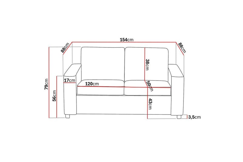 Crazy Sofagruppe 3-personers + 2-personers Stofsofa - Antracit - Møbler - Sofaer - Sofagrupper