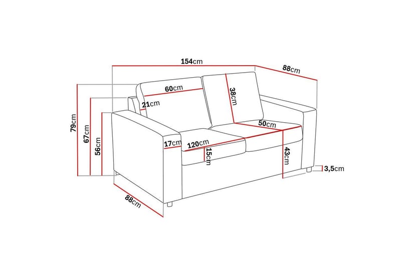 Crazy Sofagruppe 3-personers + 2-personers Stofsofa - Antracit - Møbler - Sofaer - Sofagrupper