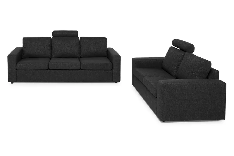 Crazy Sofagruppe 3-personers + 2-personers Stofsofa, Antracit