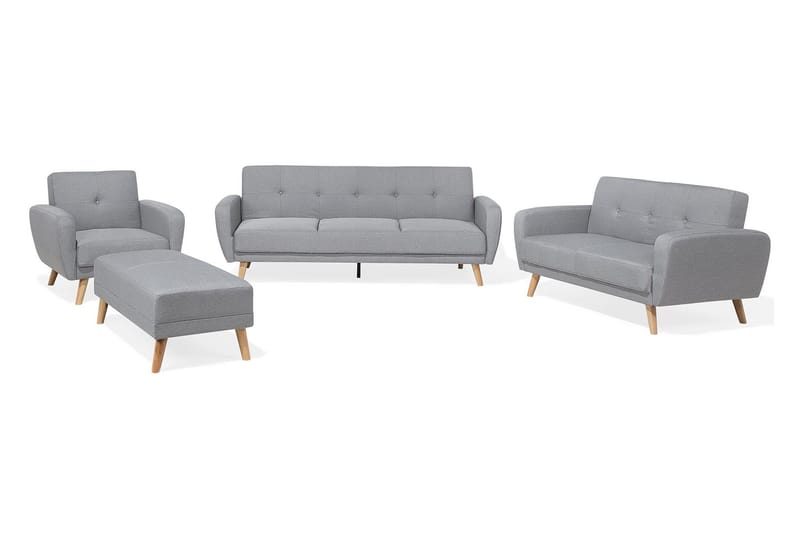 Florli Sofagruppe 2 -Pers.+2-Pers. - Grå - Møbler - Sofaer - Sofagrupper