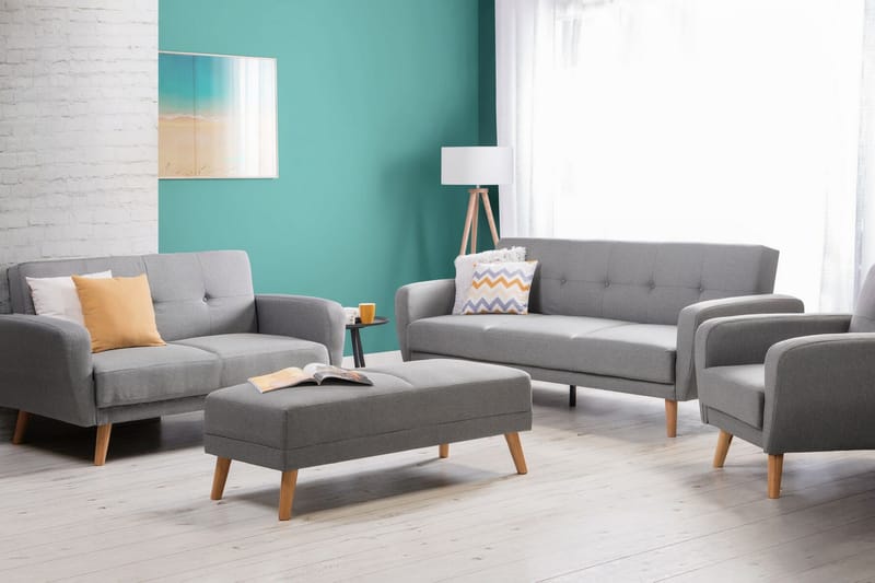 Florli Sofagruppe 2 -Pers.+2-Pers. - Grå - Møbler - Sofaer - Sofagrupper