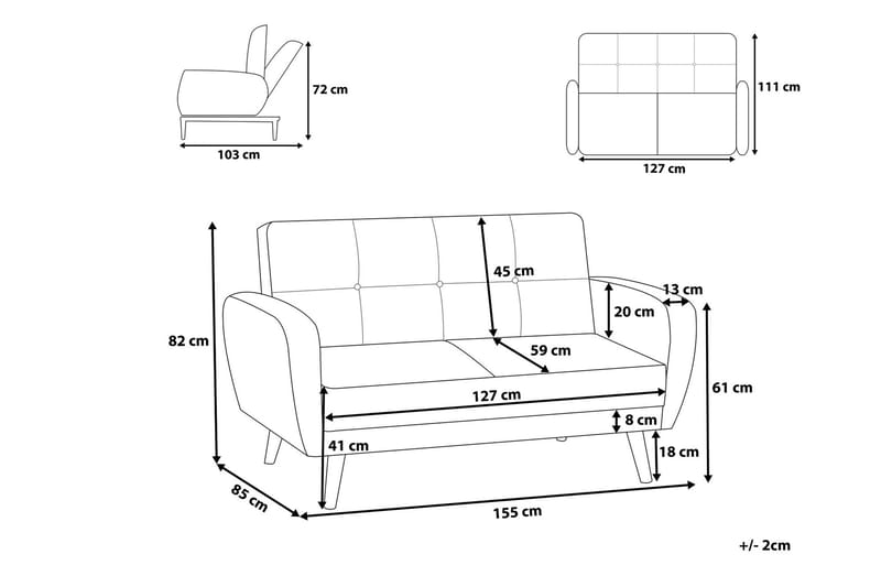 Florli Sofagruppe 2 -Pers.+2-Pers. - Grå - Møbler - Sofaer - Sofagrupper