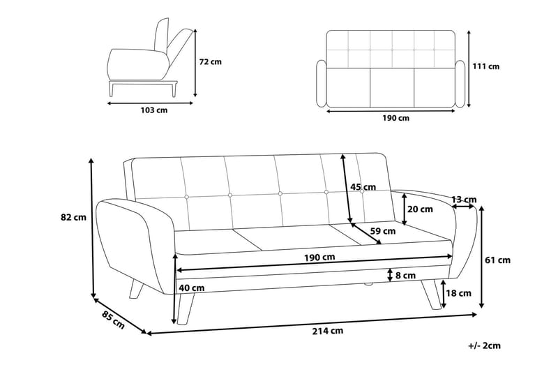 Florli Sofagruppe 2 -Pers.+2-Pers. - Grå - Møbler - Sofaer - Sofagrupper